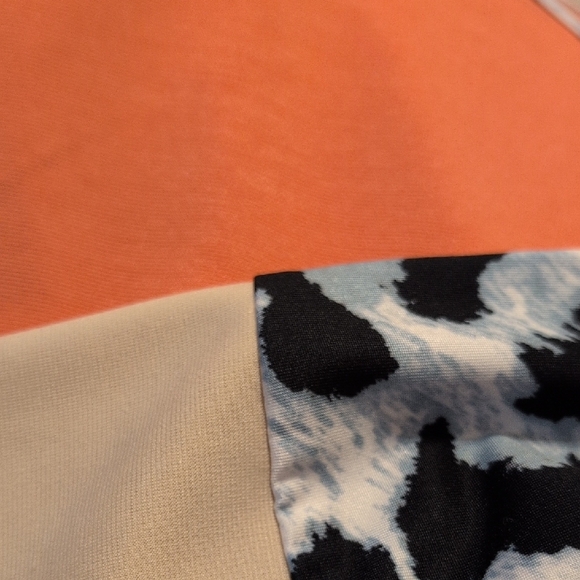 SHEIN Orange and Leopard Print Long Sleeve Top - Picture 3 of 5